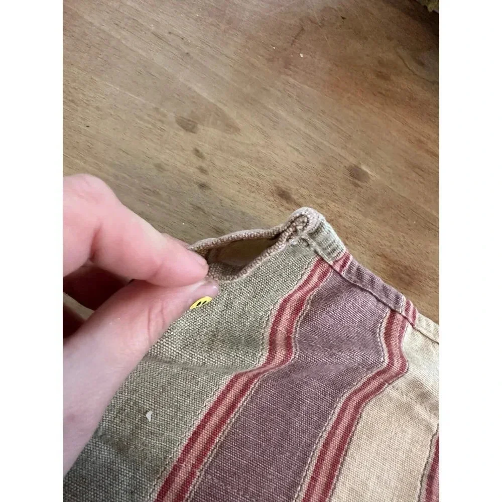 78” Neutral Striped Curtain / Table runners